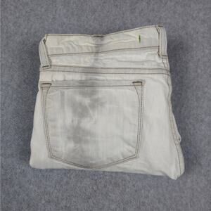 J Brand 31 Pencil Leg Jeans Low Rise Distressed Acid Wash White Denim Zombie